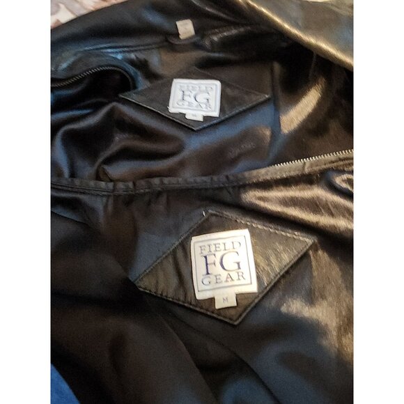Field Gear Genuine Leather Coat Vtg Black Adult M Removable 3M Thinsulate Liner - Picture 6 of 16